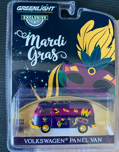 Greenlight - Volkswagen Type 2 Panel Van - Mardi Gras 2020. 1:64 scale diecast collectible model