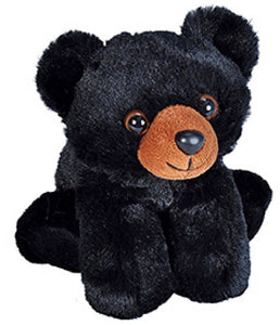 HUG'EMS MINI BLACK BEAR PLUSH SOFT TOY 7" STUFFED ANIMAL BY WILD REPUBLIC