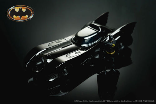 Batman (1989) - Batmobile Chrome Black 1:24 Scale Hollywood Ride with Batman