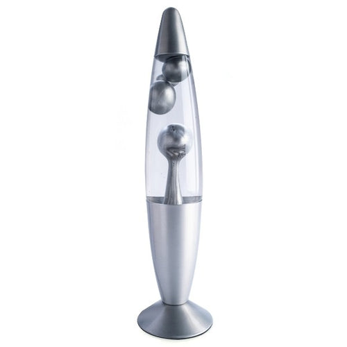Metallic Magma Motion Lamp Night Light Silver with SIlver Base