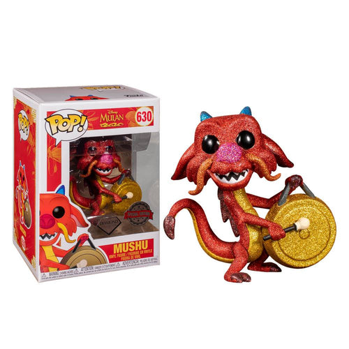 Mulan Mushu with Gong Diamond Glitter US Exclusive Pop Vinyl! 630