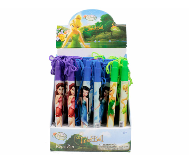Tinkerbell Retractable Pen With Rope 3 Pen Pack
