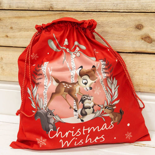 BAMBI CHRISTMAS: VELOUR GIFT SACK - CHRISTMAS WISHES