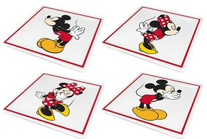 Disney Mickey and Minnie Mouse Ceramic Plate Set of 4