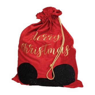 Disney MICKEY MOUSE MERRY XMAS VELVET GIFT SACK