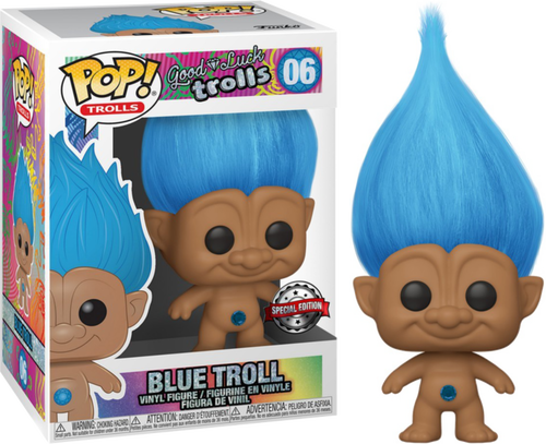 Trolls Blue Troll with Hair US Exclusive Pop Vinyl! 06 Damaged