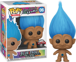 Trolls Blue Troll with Hair US Exclusive Pop Vinyl! 06 Damaged