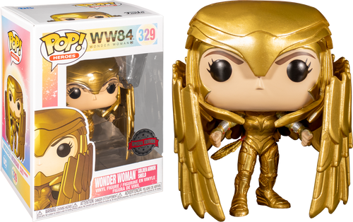 Wonder Woman: 1984 - Wonder Woman Gold Shield Pose US Exclusive Pop Vinyl! 329