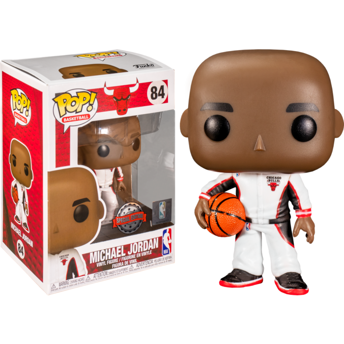 NBA Basketball - Michael Jordan Chicago Bulls White Warm-Up Suit Pop! Vinyl Figure #84