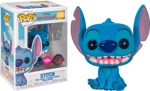 Lilo & Stitch - Stitch Smiling Seated Flocked Pop Vinyl! 1045