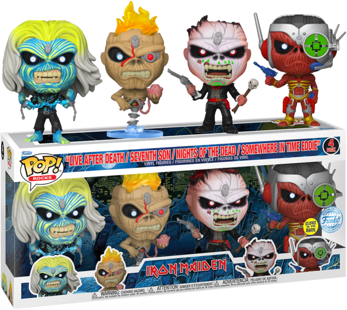 Iron Maiden - Eddie Glow in the Dark Pop! Vinyl Figure 4-Pack