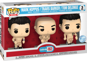 Blink 182 - Mark Hoppus, Travis Barker & Tom DeLonge Streaking Pop! Vinyl Figure 3-Pack