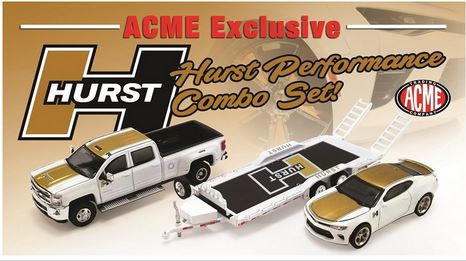 Hurst Performance Chevrolet Truck Trailer and Camaro Combo Set 1:64*