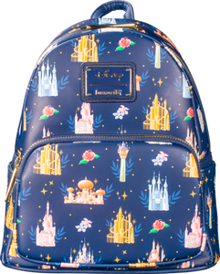 Disney Princess - Castles 10” Faux Leather Mini Backpack LoungeFly