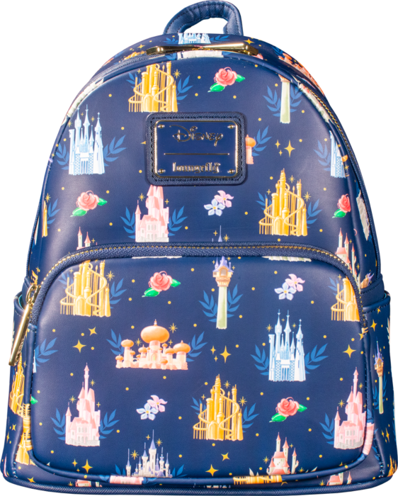 Disney Princess - Castles 10” Faux Leather Mini Backpack LoungeFly