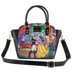 Beauty and the Beast (1991) - 30th Anniversary Belle Castle 10” Faux Leather Crossbody Bag LOUNGEFLY