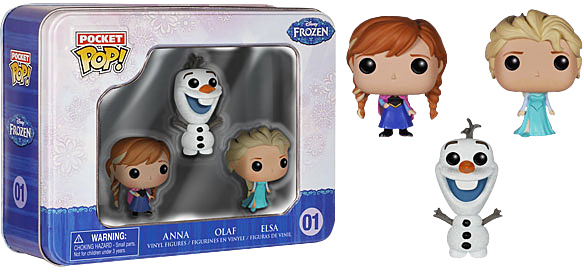 Frozen - Elsa, Anna and Olaf FUNKO Pocket Pop 3-Pack Tin