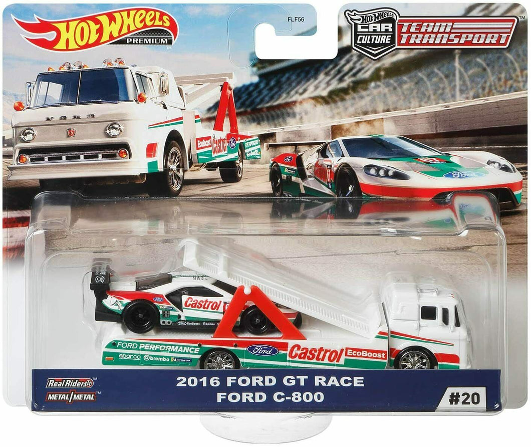 HOT WHEELS Ford GT Race 2016 & Ford C-800 Scale 1:64 by