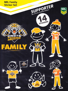 WESTS TIGERS * NRL FOOTY FAMILY STICKER SET