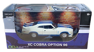 XC Opt Cobra 97 Ford Falcon White w/ Blue Stripes - Diecast Metal 1:32