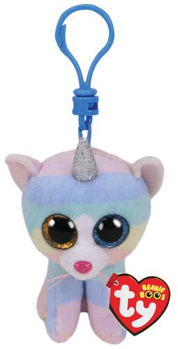 TY BEANIE BOOS - HEATHER THE CAT WITH HORN METAL CLIP