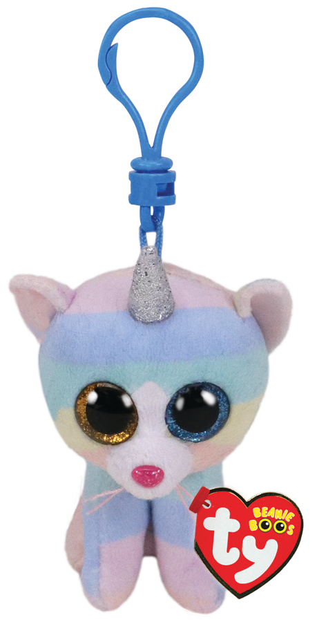 TY BEANIE BOOS - HEATHER THE CAT WITH HORN METAL CLIP