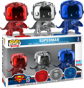 Superman - Superman Chrome NYCC 2018 Exclusive Pop Vinyl! 3-pack