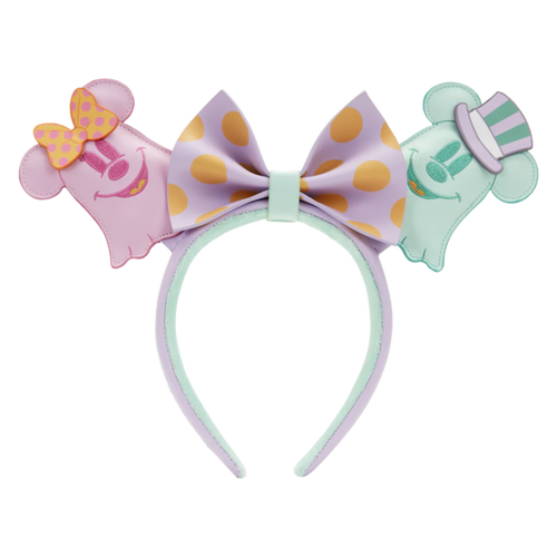 Disney - Pastel Ghost Minnie & Mickey Mouse Glow in the Dark Faux Leather Headband