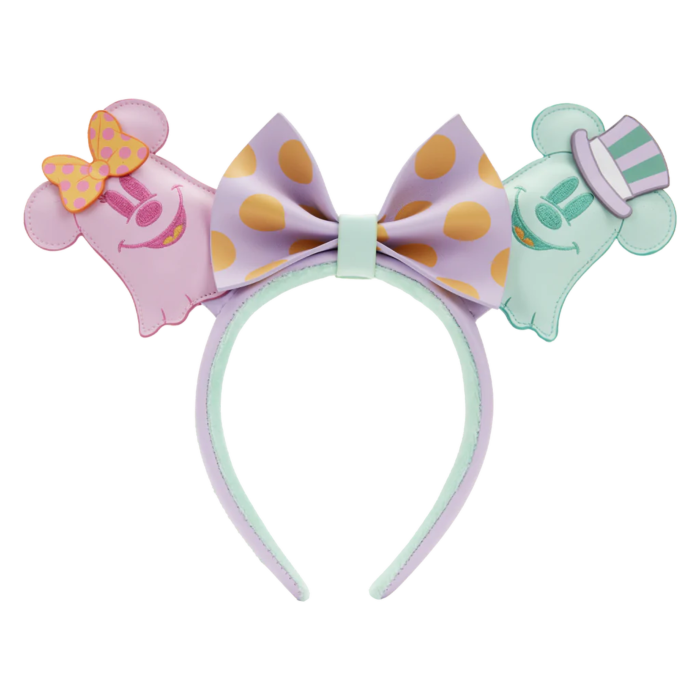 Disney - Pastel Ghost Minnie & Mickey Mouse Glow in the Dark Faux Leather Headband